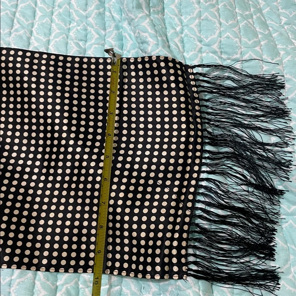 pure silk polkadot fringe scarf, or belt